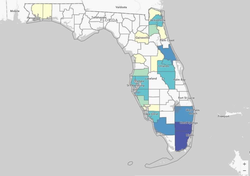 Interactive map shows Florida coronavirus cases in real time - clickorlando.com - state Florida - county Broward - county Dade - county Palm Beach