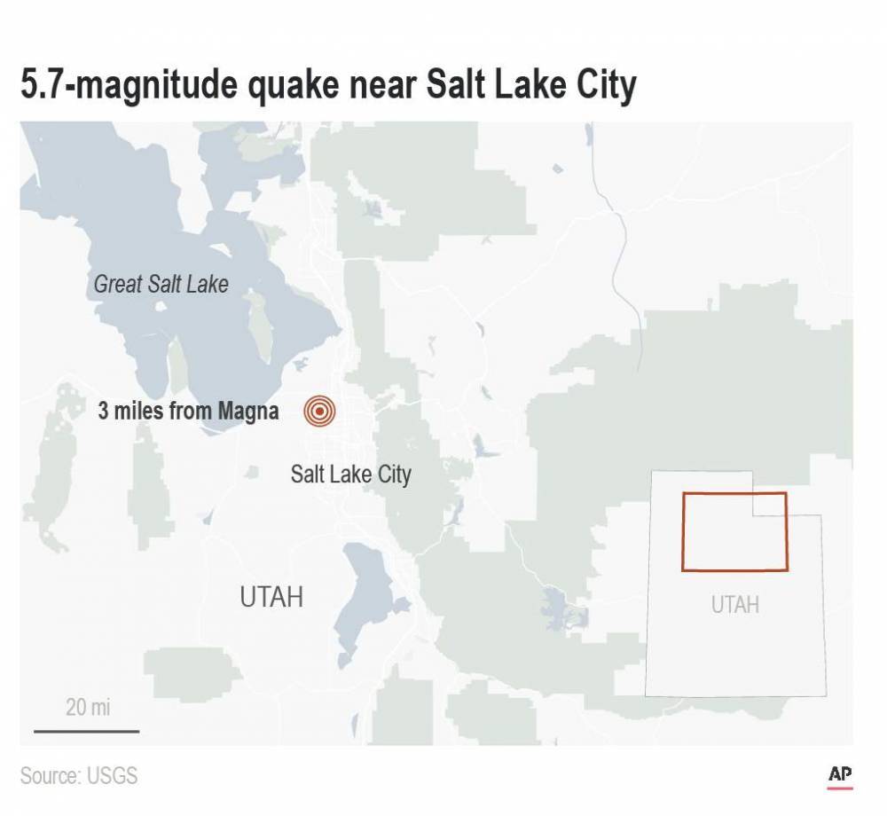 5.7-magnitude quake shakes Utah, Salt Lake airport closed - clickorlando.com - city Salt Lake City, state Utah - state Utah - county Salt Lake