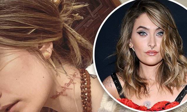 Paris Jackson - Michael Jackson - Cate Blanchett - Paris Jackson adds another tattoo with an inscription on her neck - dailymail.co.uk