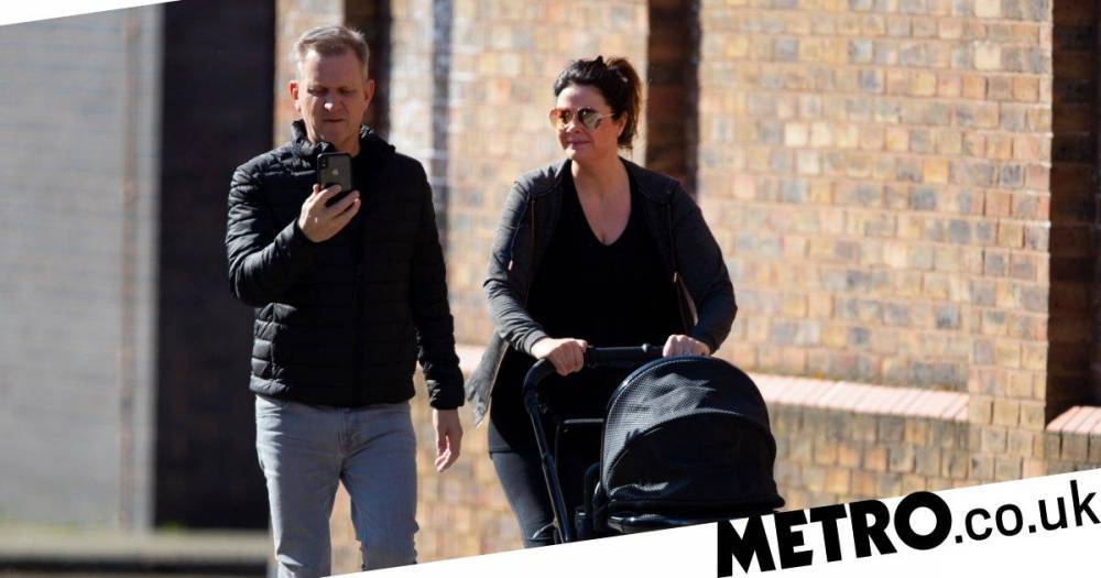 Jeremy Kyle - Jeremy Kyle takes a break from self-isolating on family walk with fiancée Vicky Burton and their baby boy - metro.co.uk - county Windsor