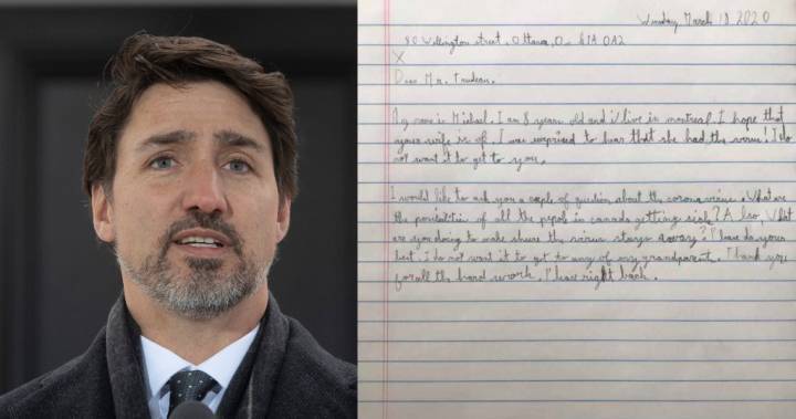 Justin Trudeau - Justin Trudeau responds to 8-year-old’s coronavirus letter: ‘We’re working super hard’ - globalnews.ca - Canada