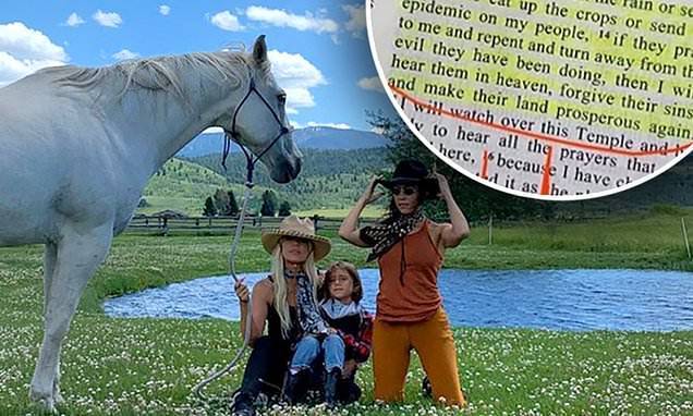 Kourtney Kardashian - Kanye West - Kourtney Kardashian shares throwback pics of family ranch vacation to Wyoming - dailymail.co.uk - state Wyoming