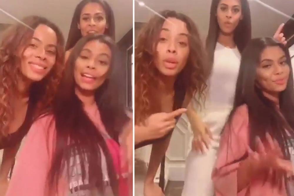 Rochelle Humes enjoys self-isolation as she sings and dances with lookalike sisters - thesun.co.uk
