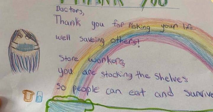 Coronavirus: Kids say thank you to Calgary first responders - globalnews.ca