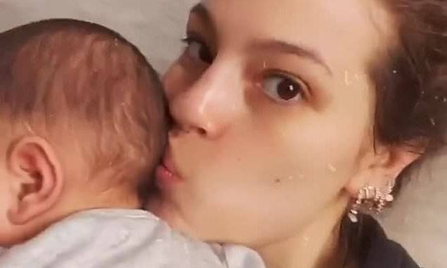 Ashley Graham - Justin Ervin - Ashley Graham gets in 'morning snuggles' with baby Isaac - dailymail.co.uk