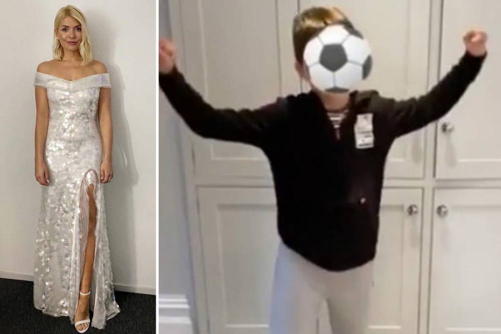 Holly Willoughby - Holly Willoughby posts rare video of son Harry, 10, as she launches self-isolation football challenge - thesun.co.uk