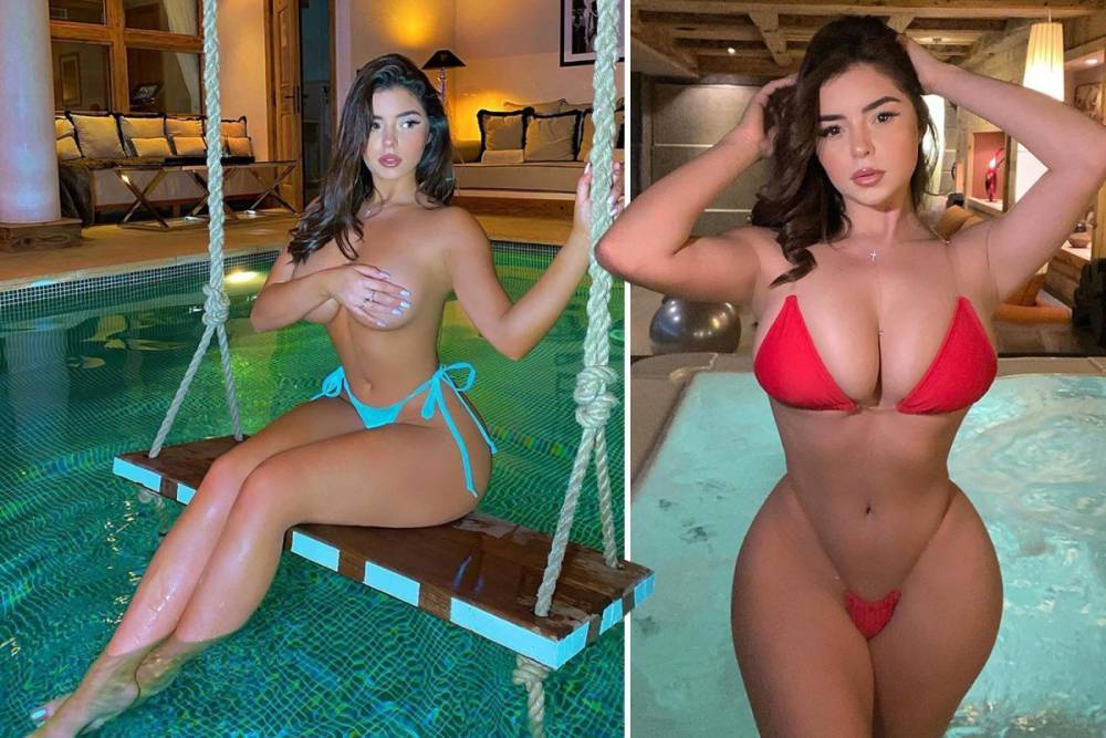 Demi Rose goes topless in her indoor pool as she self isolates over coronavirus - thesun.co.uk - city Birmingham