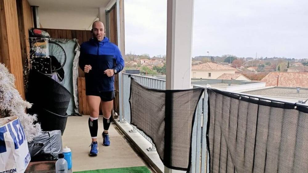 Lockdown: Man runs marathon on his balcony in France - rte.ie - France
