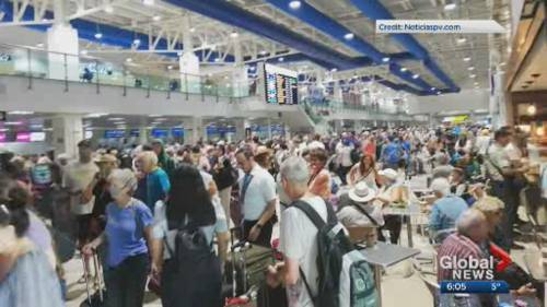 An Edmonton - Chris Chacon - Mexico travellers concerned about getting home to Edmonton after flights cancelled, airport packed - globalnews.ca - Mexico