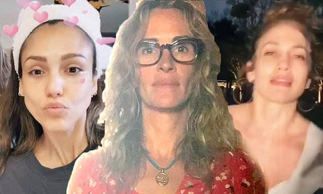 Jessica Alba - Julia Roberts - Julia Roberts leads the stars who go makeup-free for stay-at-home selfies - dailymail.co.uk