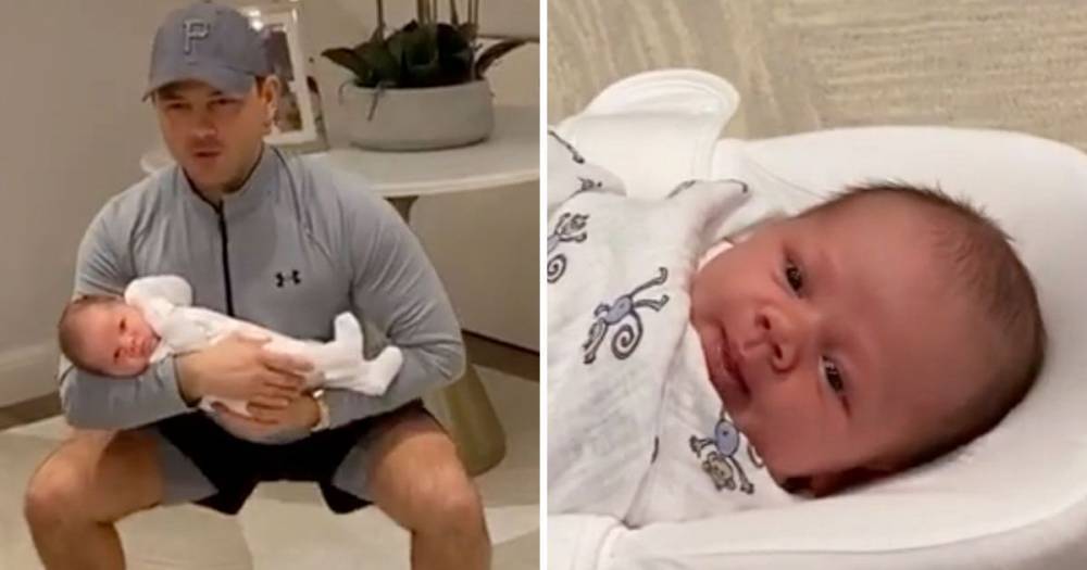 Ryan Thomas - Lucy Mecklenburgh - Lucy Mecklenburgh shares sweet video of Ryan Thomas cradling son Roman as he squats for live workout - ok.co.uk