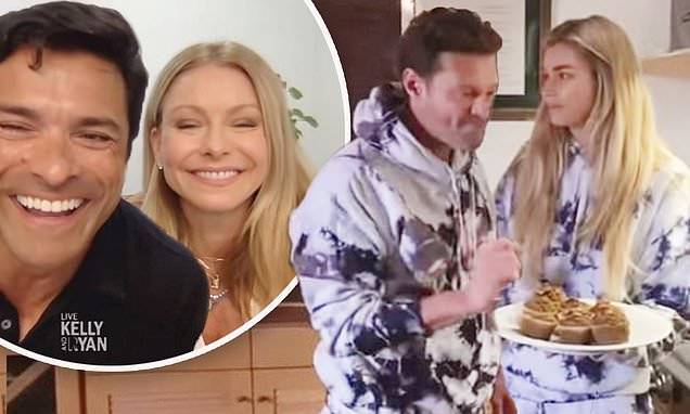 Ryan Seacrest - Kelly Seacrestа - Kelly Ripa and Ryan Seacrest joined by partners Mark Consuelos and Shayna Taylor, film LIVE at home - dailymail.co.uk