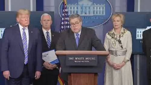 Donald Trump - William Barr - Coronavirus outbreak: Trump says he signed executive order to prevent hoarding of medical supplies - globalnews.ca