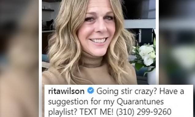 Tom Hanks - Rita Wilson - Rita Wilson gives out her phone number on Instagram - dailymail.co.uk - Australia