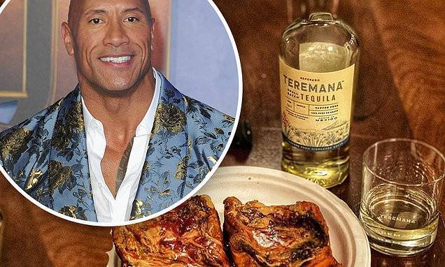 Dwayne 'The Rock' Johnson pairs his cheat day meal with his Teremana Tequila during self-quarantine - dailymail.co.uk - France