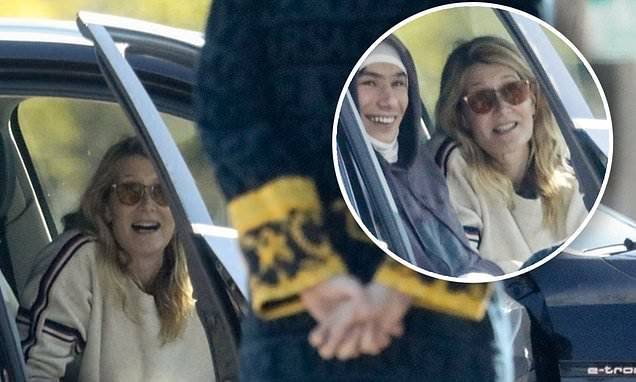 Laura Dern - Reese Witherspoon - Laura Dern practices social distancing with son Ellery as they visit friends in Beverly Hills - dailymail.co.uk - city Beverly - city Beverly Hills