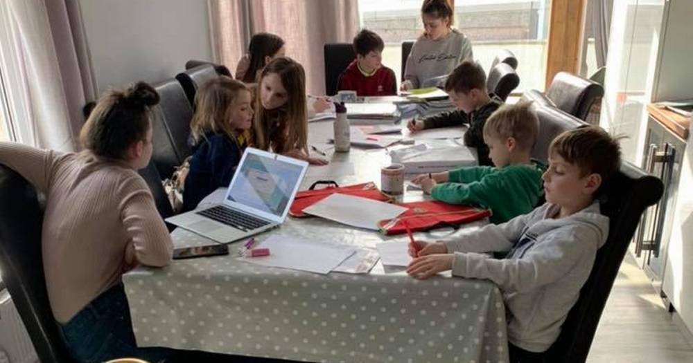 Sue Radford - Mum to Britain's biggest family makes homeschooling station for nine of her kids - dailystar.co.uk - Britain