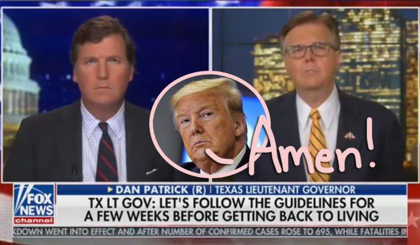 Tucker Carlson - Dan Patrick - Texas Politician Suggests ‘Lots Of Grandparents’ Would Be Willing To Die From Coronavirus To Save US Economy — WTF?! - perezhilton.com - Usa - state Texas