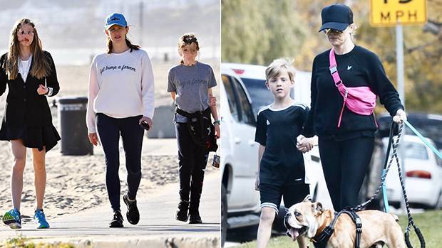 Reese Witherspoon - Jennifer Garner - Seraphina Affleck - Jennifer Garner, Reese Witherspoon, More Exercise With Their Kids During Quarantine - hollywoodlife.com - city Santa Monica