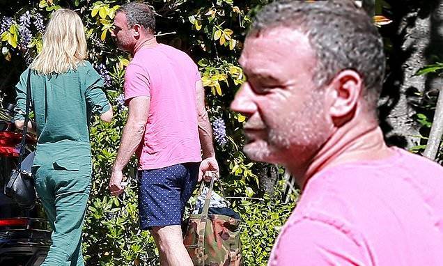 Taylor Neisen - Liev Schreiber serves summer vibes in pink as he steps out with girlfriend Taylor Neisen in LA - dailymail.co.uk