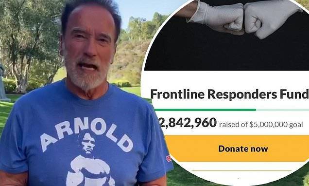 Arnold Schwarzenegger - Arnold Schwarzenegger donates $1 million to Frontline Responders Fund - dailymail.co.uk - state California