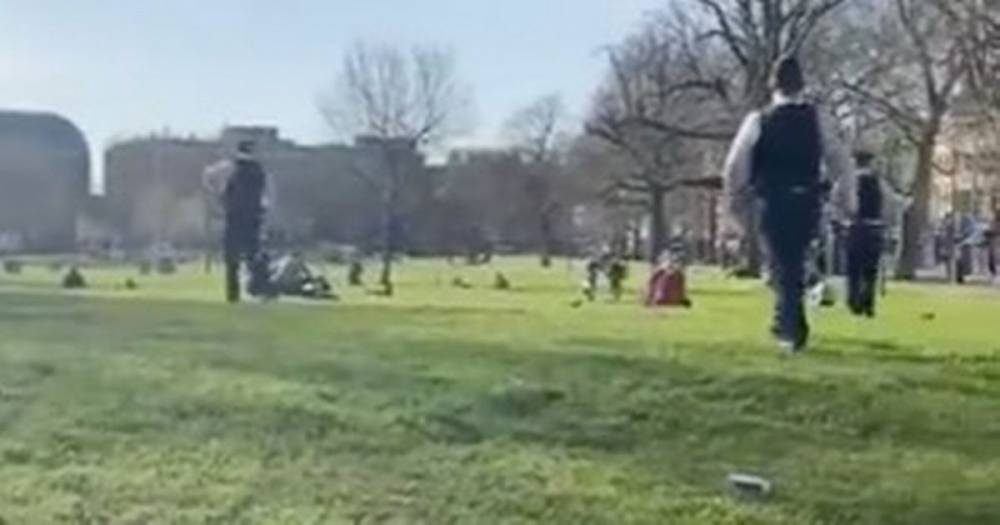 Shameless sunbathers ignoring coronavirus lockdown in London park blasted by cops - dailystar.co.uk - city London