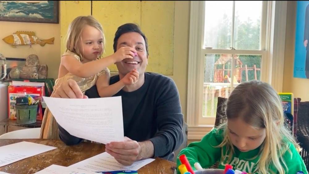 Jimmy Fallon - Jimmy Fallon’s Kids Hilariously Interrupt His Monologue and Working Parents Can Relate - etonline.com