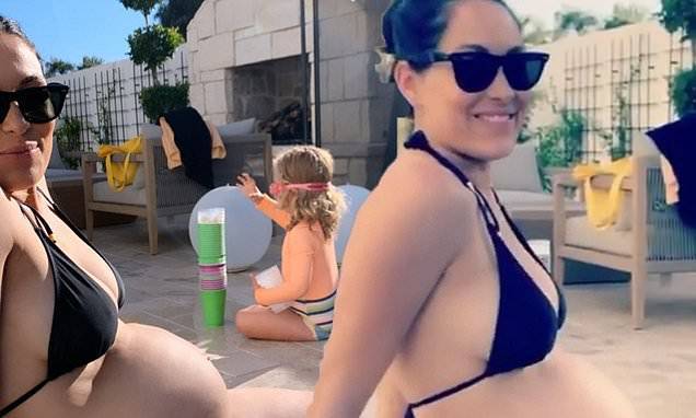 Nikki Bella - Daniel Bryan - Nikki Bella posts images of her twin sister Brie showing off her baby bump - dailymail.co.uk