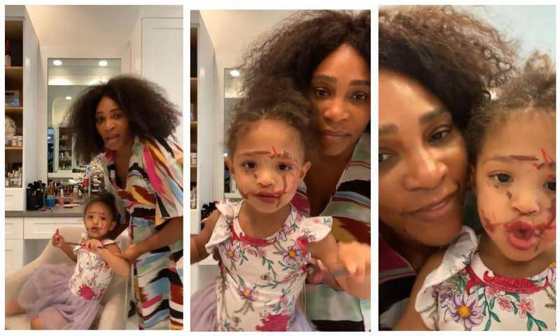 Serena Williams - Alexis Olympia - Serena Williams and daughter Olympia’s sweet – and hilarious – beauty moment will make your day - us.hola.com