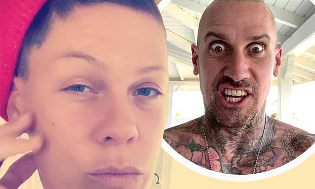 'I'm looking pretty good': Pink drunkenly decides to cut her own her during self-quarantine - dailymail.co.uk