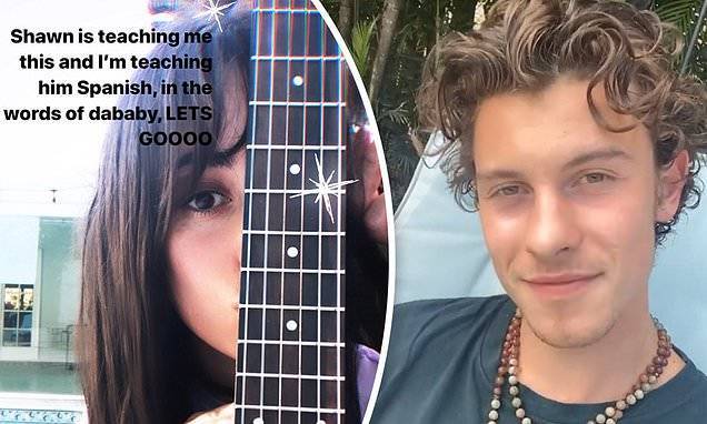 Camila Cabello - Shawn Mendes - Camila Cabello reveals Shawn Mendes is teaching her guitar while she helps him with his Spanish - dailymail.co.uk - Spain - state Indiana