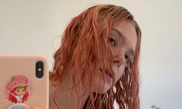Elle Fanning shows off newly dyed wet hair in bathroom selfie on Instagram as she self-isolates - dailymail.co.uk - Russia