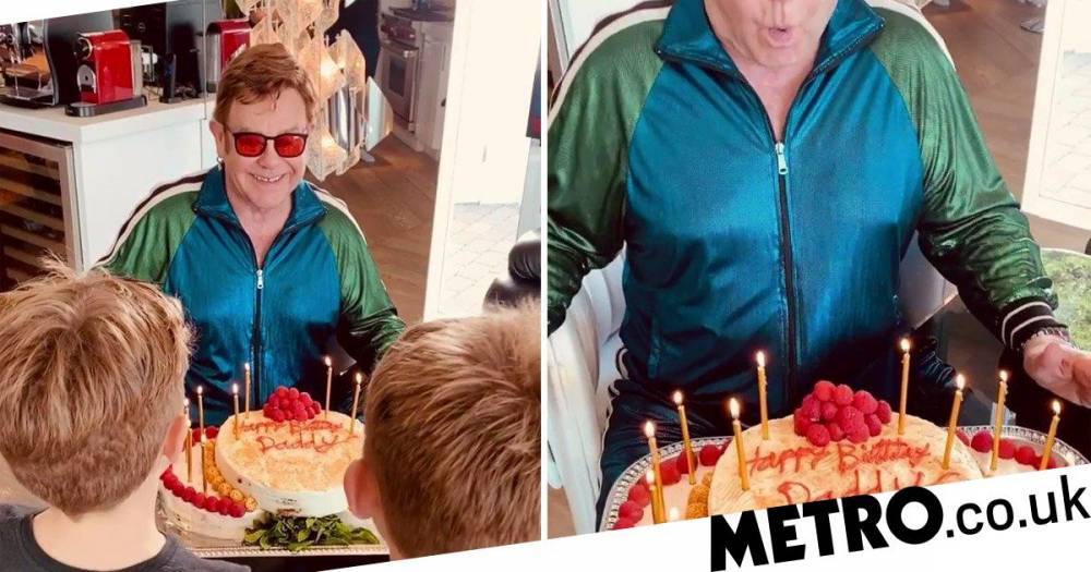 Elton John - Elton John celebrates ‘best birthday ever’ as he turns 73 in coronavirus lockdown with sons - metro.co.uk