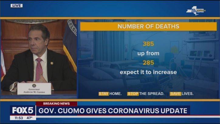 Andrew Cuomo - Coronavirus kills 385 people in NY; cases swell to 37,000 - fox29.com - New York - city New York
