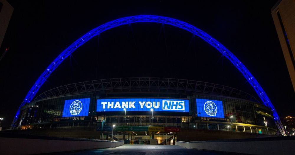 Wembley and Tottenham Hotspur Stadium among sporting venues lit up blue to salute NHS - dailystar.co.uk - county White - city Newcastle - city Belfast