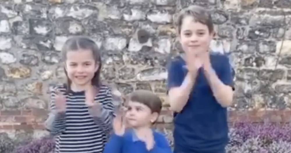 Kate Middleton - princess Charlotte - Kate Middleton and Prince William share touching video of children George, Charlotte and Louis clapping for NHS workers amid coronavirus - ok.co.uk - county Prince George - county Prince William
