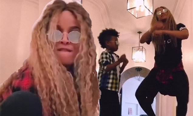 Ciara shows off her baby bump as she does TikTok challenge with son Future during self-quarantine - dailymail.co.uk - Usa - city Seattle