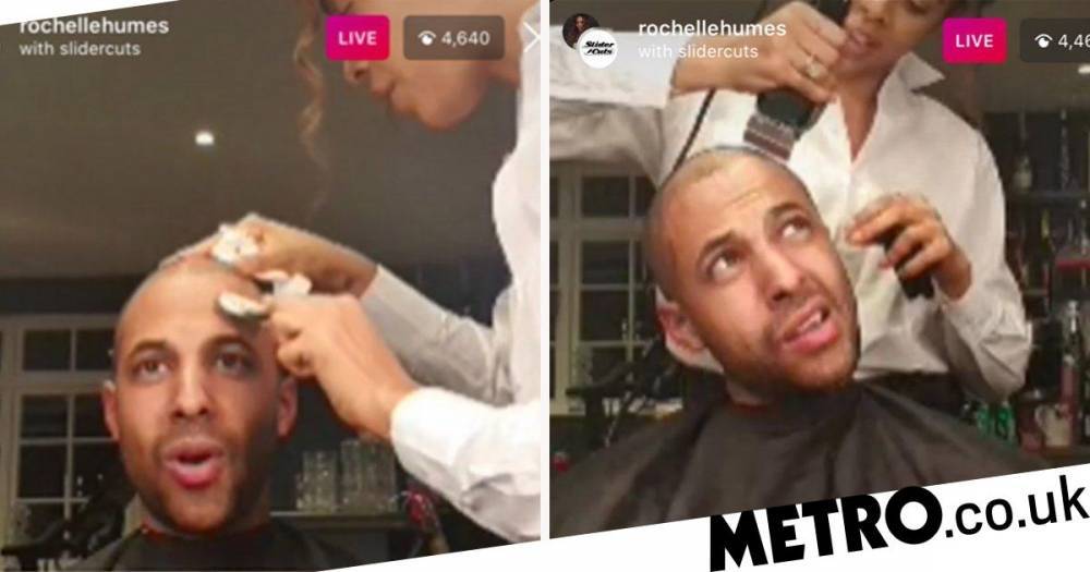 Marvin Humes - Rochelle Humes - Rochelle Humes plays hairdresser as she cuts Marvin’s hair for the first time ever and actually nails it - metro.co.uk