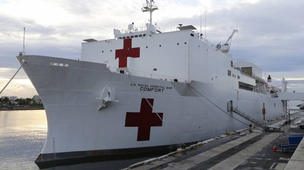 Donald Trump - US Navy deploying hospital ships to assist Covid-19 fight - rte.ie - New York - Usa - county White - state Virginia - county Norfolk