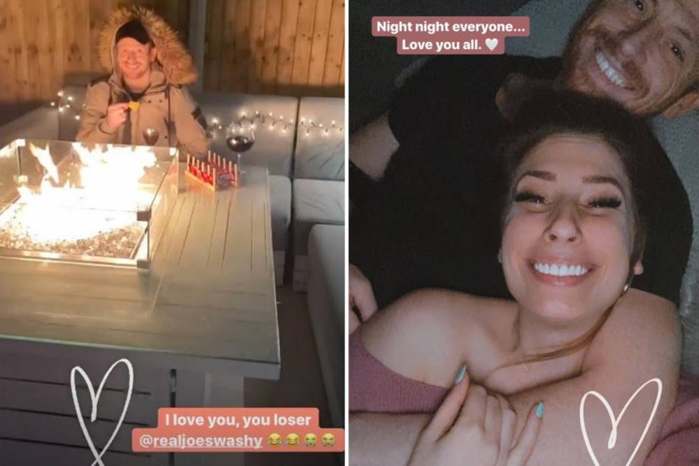 Stacey Solomon - Joe Swash - Stacey Solomon enjoys late night Love Island-style date by the fire pit with Joe Swash - thesun.co.uk
