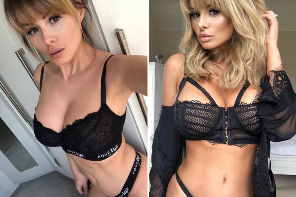 Rhian Sugden - Rhian Sugden strips down to black lace lingerie for sexy selfie - thesun.co.uk