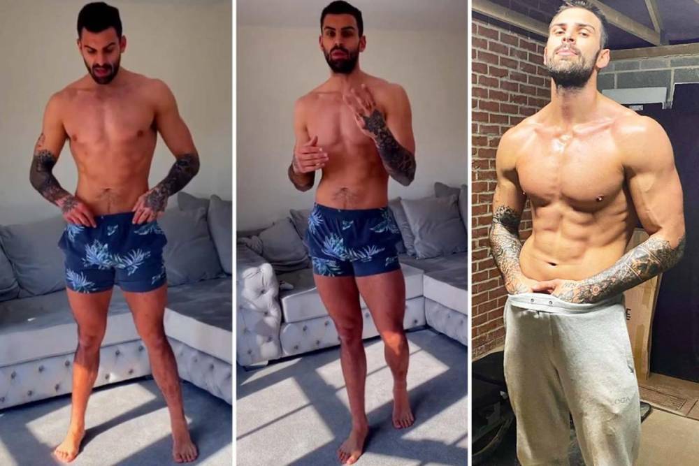 Love Island’s Adam Collard distracts fans with huge bulge as he works out in tiny shorts at home - thesun.co.uk