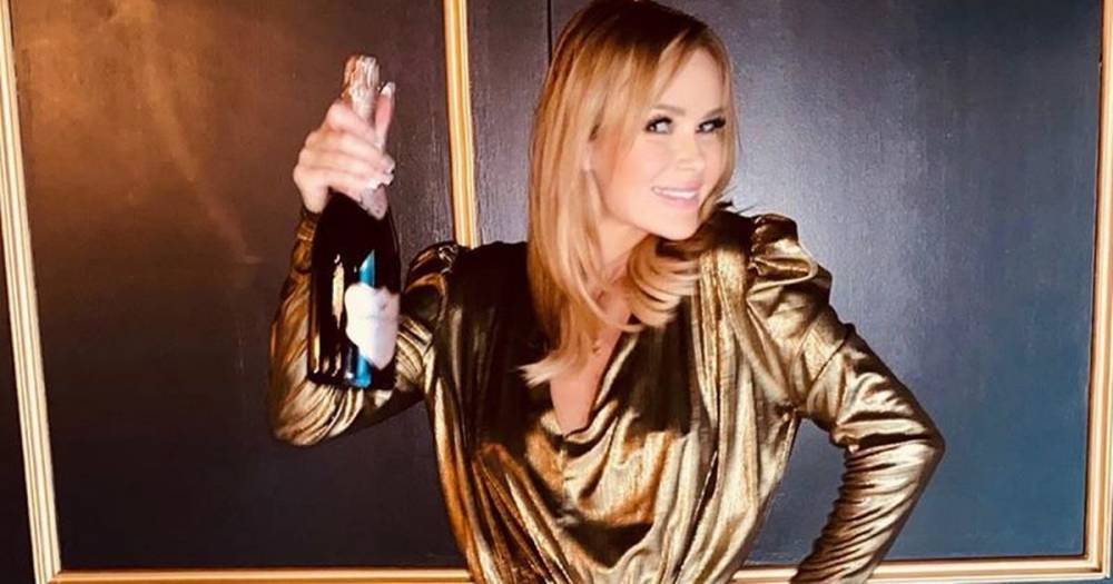 Amanda Holden - Amanda Holden flaunts toned pins in thigh-grazing cocktail dress as she sips champagne - dailystar.co.uk - Britain