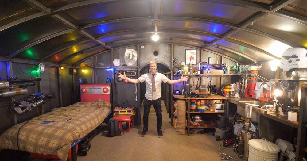 Man builds coronavirus self-isolation bunker complete with Sky TV, kitchen and drum kit - mirror.co.uk - Britain