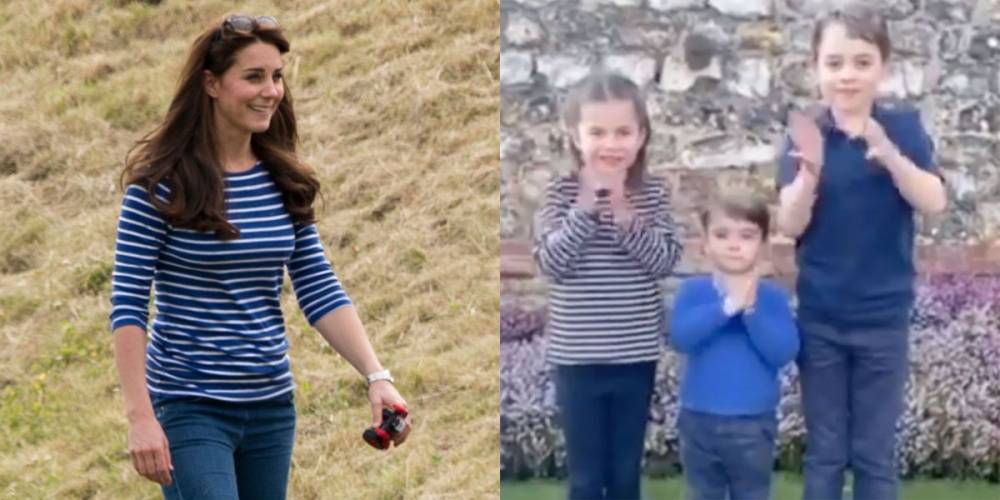 Kate Middleton - Louis Princelouis - Prince Louis and Princess Charlotte Were Dressed Exactly Like Kate Middleton and Prince William in Clap for NHS Video - elle.com - Britain - Charlotte - county Prince George - county Prince William