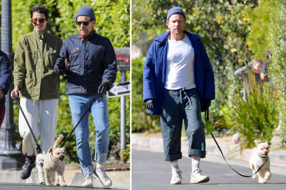 Ewan Macgregor - Trainspotting star Ewan McGregor escapes isolation as he enjoys a sunny stroll with his girlfriend - thesun.co.uk - Usa - Scotland - city Santa Monica - city Fargo