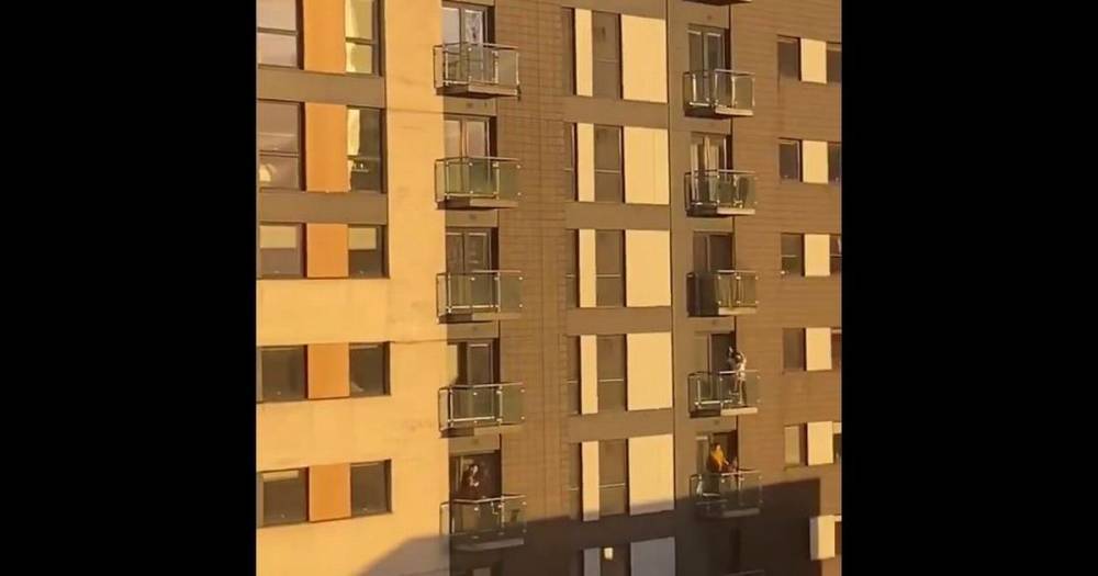 Tower block residents in the city centre hold sunset balcony party during coronavirus lockdown - manchestereveningnews.co.uk - city Manchester - county Green