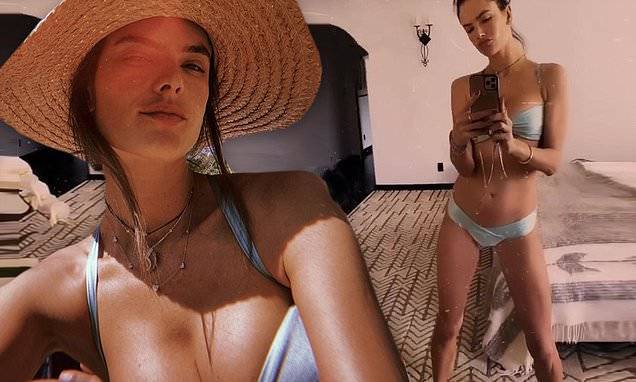 Alessandra Ambrosio - Alessandra Ambrosio flaunts cleavage in bikini at her 'home sweet home' amid coronavirus quarantine - dailymail.co.uk - Los Angeles - city Los Angeles