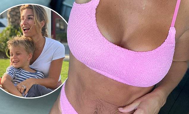 Jessie James Decker, 31, shares shots in a bikini with a tanned tummy and a bit of loose skin on it - dailymail.co.uk