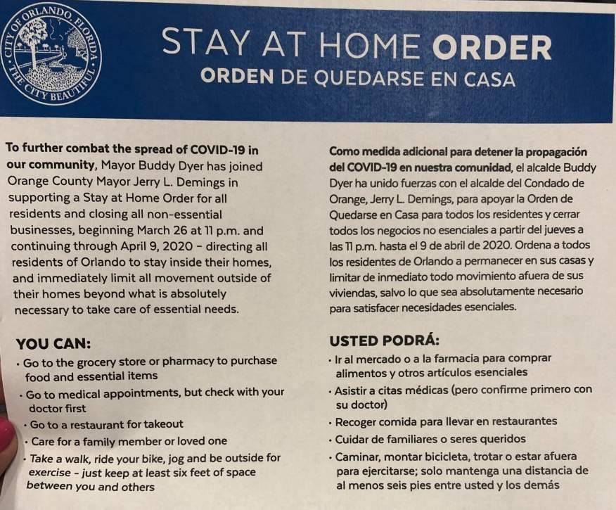Orlando Rolon - Not social distancing? Orlando police will hand out Stay-At-Home flyers to violators - clickorlando.com - Spain - Britain - county Orange